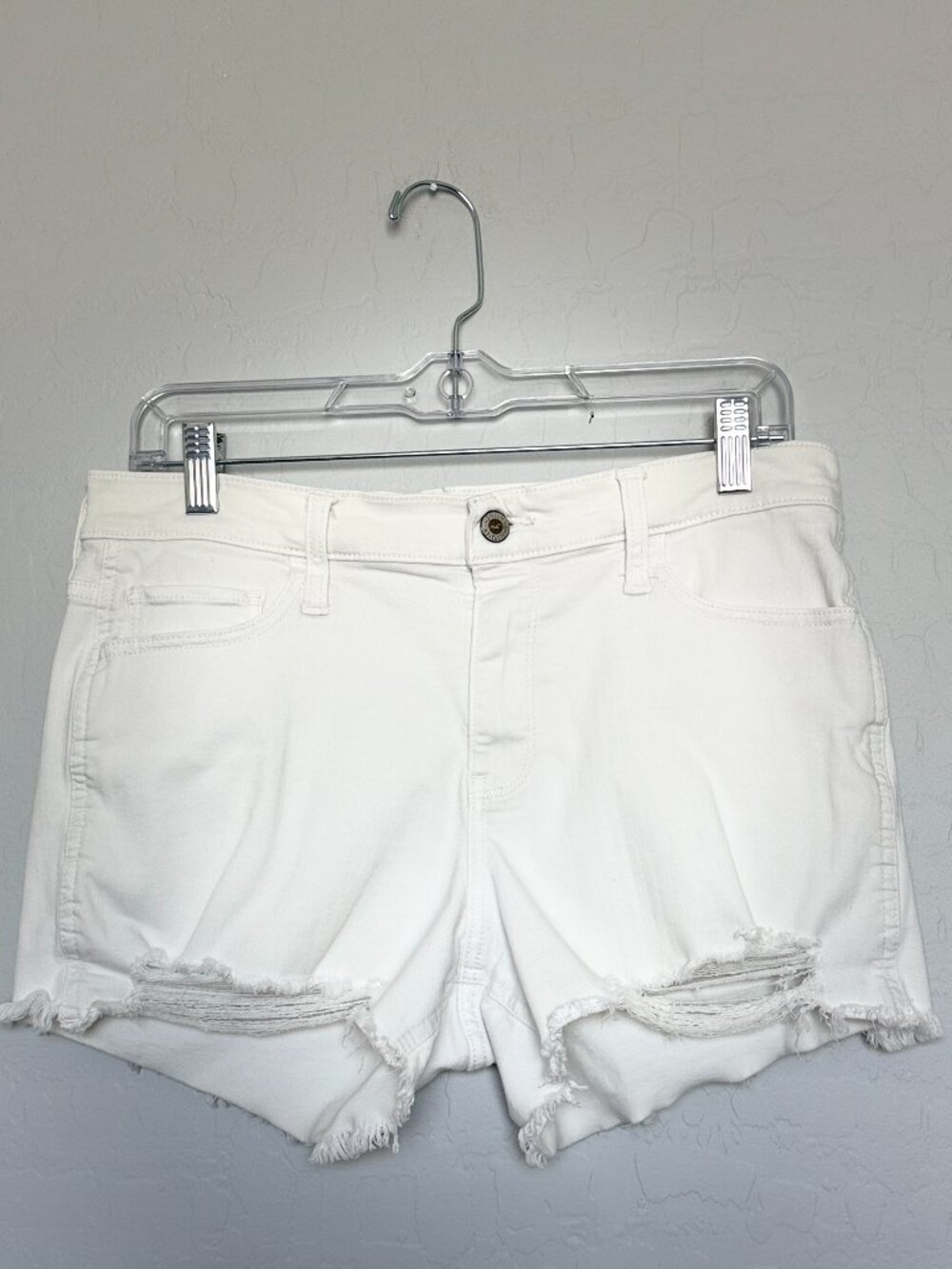 Hollister Fringe Distressed Denim Summer Shorts Y2K Western Preppy Spring